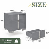 Nightstand Set of 2, Modern End Table with Drawers, High Gloss UV Finish