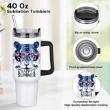 12/20 Pack 40 oz Sublimation Tumblers,Removable Handle Coffee Travel Mug With Straw