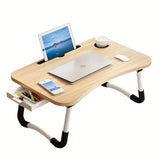 Foldable Lap Desk for Laptop Portable - Bed Table with Phone Stand & Cup Holder