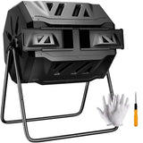 Compost Tumbler Bin 43 Gallon Dual Chamber Compost Bin - Ludes Gardening Gloves