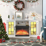 59"/75" Farmhouse Electric Fireplace TV Stand 12 Color 3D Realistic Flame