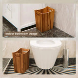 2 Gallon Acacia Wood Wastebasket Small Trash Can For Bathroom Bedroom Office