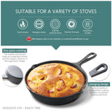 3pcs Cast Iron Skillet 14/16/20cm – Oven Safe Frying Pan for Omelette & Pancake
