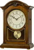 Wooden Mantel Clock TCW004DB Pendulum for Fireplace, Table, Bedroom
