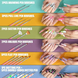 Acrylic Nail Kit With Chrome Powder, Almond Tips, Art Brushes, Charms, 3D Gel, Tools,