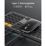 Wireless Backlit Keyboard and Mouse Combo for Multi-Device Use, Rechargeable