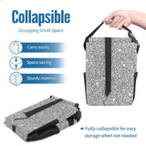 Collapsible Car Trash Bin With Lid, Leakproof Storage Bag, Mesh Side Pocket