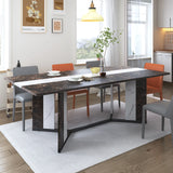 71In Large Rectangular White Dining Table for 4 5 6 8 10 People, Family Dinner Table