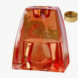3 Colors Nordic Glass Candle Holder (Orange/Blue/Green), Square Striped 2 In 1