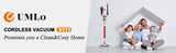 UMLo V111 300W 28Kpa Cordless Stick Vacuum with LED Display, 8 in 1
