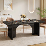Tribesigns Modern White Dining Table for 4-6 People, 63" Large Rectangle Kitchen Table with Arch Design Legs,