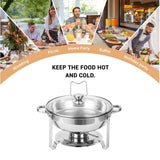 2/4 Pack Chafing Dish Buffet Set, 5QT Buffet Servers and Warmers, Round Catering Warmer