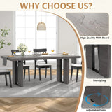 70.8 Inch Dining Table, Rustic Farmhouse Kitchen Table for 6-8 People