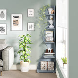 Tribesigns Corner Shelf, Modern 5-Tier Wall Corner Bookshelf, Stylish