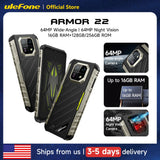 Ulefone Armor 22 Rugged Phone ,16GB (8GB+8GB) RAM ,128GB/256GB ROM