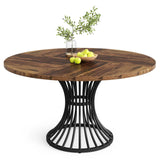 Tribesigns Round Dining Table for 4-6 People, 47-Inch Farmhouse Dinning Room Table