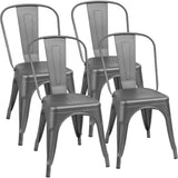 Classic Stackable Metal Dining Chair Set of 4, Indoor-Outdoor Bistro