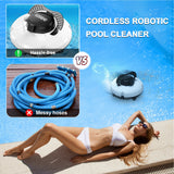 Robotic Pool Cleaner with Dual Motors Self Parking for Flat Ground Pools