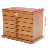 Wooden Gift Cabinet Jewelry Storage Box with Mirror and Lock for Jewelries