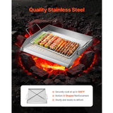 SucceBuy Stainless Steel Griddle Flat Top Rectangular Plate Grill-Top Griddle Pan
