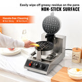 SucceBuy Electric Waffle Maker Stainless Steel Round Waffle Iron Non-Stick Waffle Baker