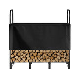 Firewood Rack With Waterproof Cover, 4 Ft Outdoor Firewood Holder, 1/4 Cord Storage
