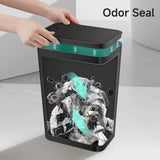 Bathroom Trash Can with Lid, 4 Gallon Press Top Bin for Bedroom, Living Room, Office