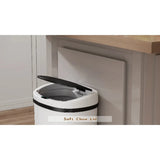 13 Gallon 50L Kitchen Garbage Can with Lid Sensor Automatic White Trash Bin for Office
