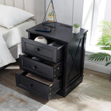 Bedroom Chest w/ Charging Station / Storage Drawers, End Table/Nightstand