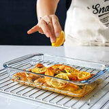 8-Piece Deep Glass Baking Dish Set with Plastic lidsRectangular Glass Bakeware Set