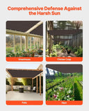 90% Sun Shade Cloth, 10 x 12 ft Pergola Shade Cover with Stainless Steel
