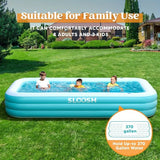 JOYFY Full-Sized Inflatable Swimming Pool 125x 68x 22 inch with Seats