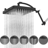Hibbent Rain Shower Head, 13'' High Pressure Rainfall Square 5 Spray Mode Showerhead with