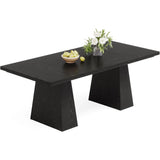 LITTLE TREE Black Dining Table for 4-6, Modern Kitchen Table with Tapered Wood