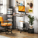 HOMCOM Adjustable Standing Desk with Power Outlets, Stand Up Desk with Tiltable Tabletop