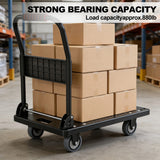 Foldable Flat Platform Hand Truck Dolly, Silent Rolling Wheels Heavy Duty Utility Moving Cart
