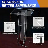 Bymaocar Transparent Acrylic Podium Portable Lectern for Church, Wedding