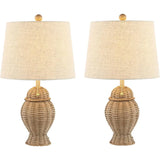 Set of 2 Bohemian Rustic Iron LED Table Lamp, Nightstand Lamp for Bedroom