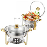 2/4 Pack Chafing Dish Buffet Set, 5QT Buffet Servers and Warmers, Round Catering Warmer