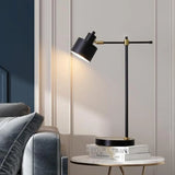 22.2" Modern Desk Lamp, Metal Table Lamp with LED Bulb, Adjustable Reading Lamps for Living Room