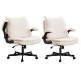 TCGBKAF Black Criss Cross Chair with Wheels&Flip-Up Arms, 25" Seat Cross Legged Office Chair with Flip-Up Back, Ergonomic Computer Desk Chair, Adjustable