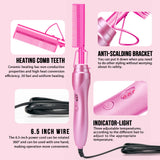 GOIPLE 2 in1 Electric Hot Comb Hair Straightener Brush Fast Heating Flat Iron Styling Brush Wig Kit with