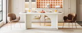 Tribesigns Modern White Dining Table for 4-6 People, 63" Large Rectangle Kitchen Table with Arch Design Legs,