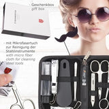 3 Swords Germany brand quality 10 Pcs manicure pedicure grooming kit set for nail care tweezers file clipper,