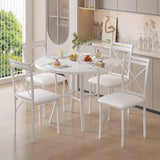 36" Round Dining Table or 4, aux Marble Dinette with Metal e or Kitchen, Aparent