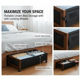 Under Bed Storage with Wheels, 25.6 x 18.1 x 7.1 inch for Shoes Organizer