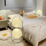 RUIBO White Ball Floor Lamp,Art Deco Chrome Metal Table Lamp for Living Room
