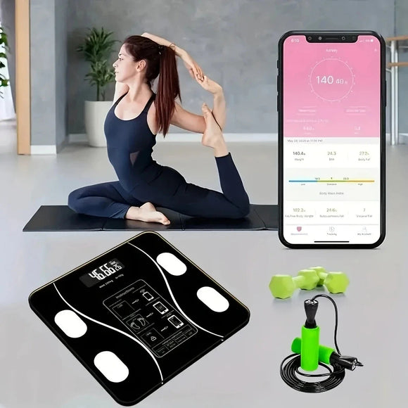 Wireless Weight Machine Intelligent Bluetooth electronic weight scale: wireless digital bathro ...
