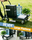 Heavy Duty Platform Truck Cart, 1800lb Capacity,Collapsible Flatbed Utility Cart