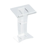 Acrylic Podium Modern Clear Lectern 7.8mm Thick with Storage Shelf for Conference Wedding